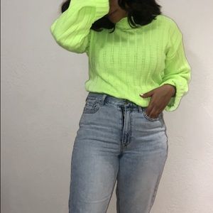 Neon nastygal ribbed sweatshirt